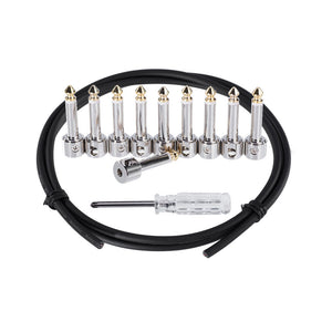 IVU POK-02 solderless patch cable kit with 10 dual-hole plugs, black cable and screwdriver