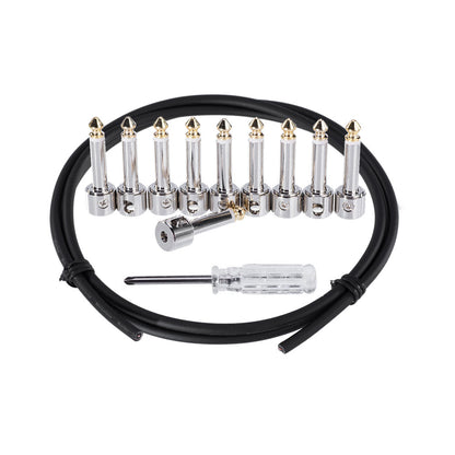 IVU POK-02 solderless patch cable kit with 10 dual-hole plugs, black cable and screwdriver