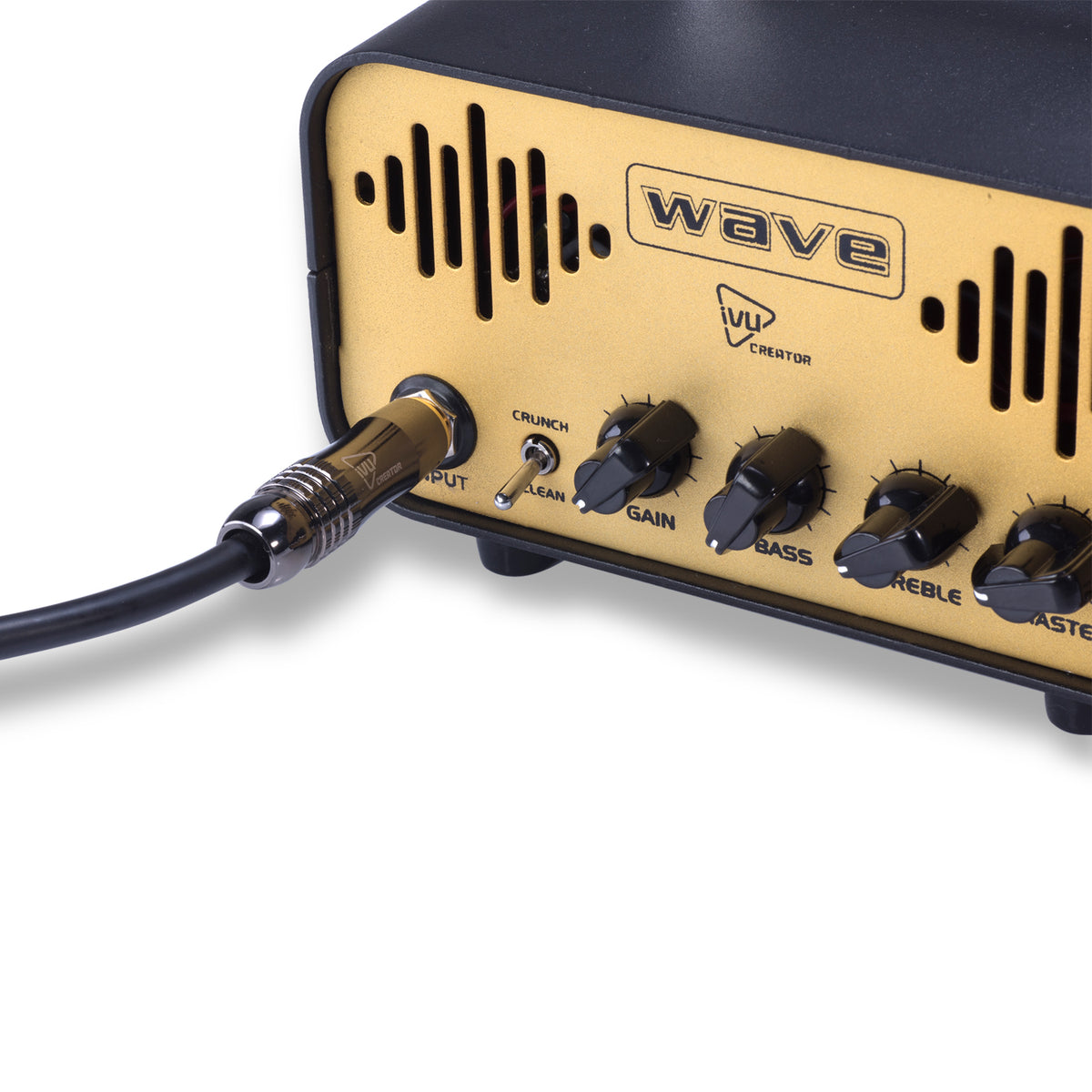 IVU Player instrument cable connected to a compatible amplifier input