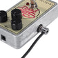 Right-angle IVU solderless patch cable plug connected to a guitar pedal