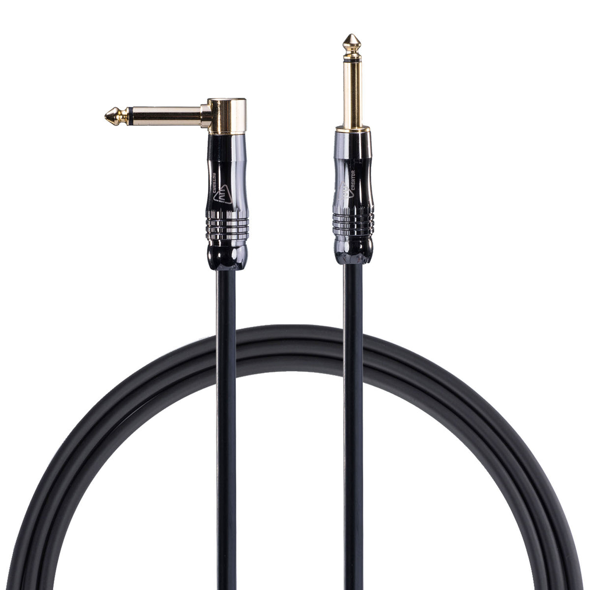 IVU Player instrument cable with straight and right-angle 1/4-inch TS plugs