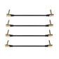 Four gold-finish IVU FPC-415 flat patch cables with right-angle TS plugs