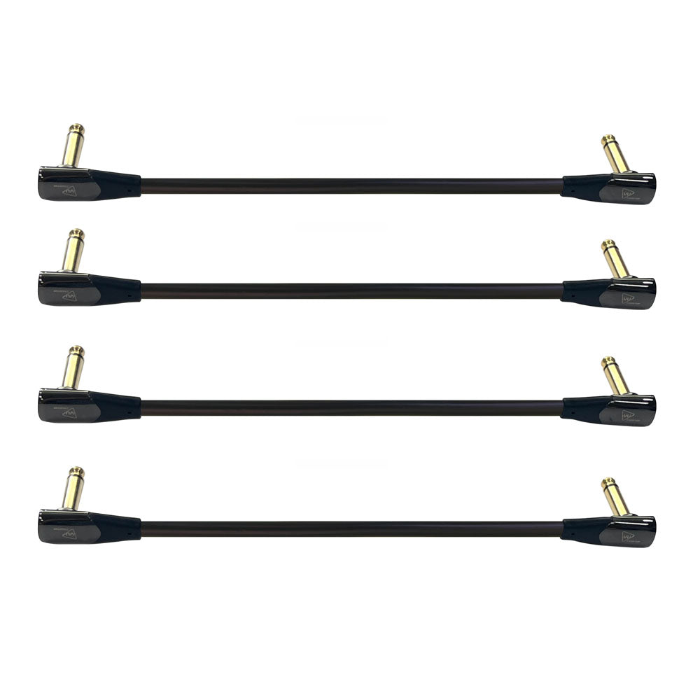 Four black IVU FPC-415 flat patch cables with right-angle TS plugs