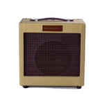 IVU Creator Oxblood GTA-5 5W tube guitar amp front view with lacquered tweed cabinet