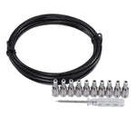 IVU POK-03 solderless DC cable components with black wire, compact plugs and screwdriver