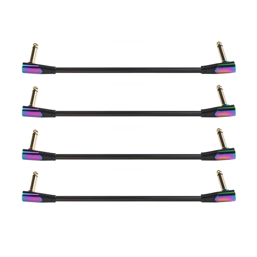 Four Chameleon IVU FPC-415 flat patch cables with right-angle TS plugs
