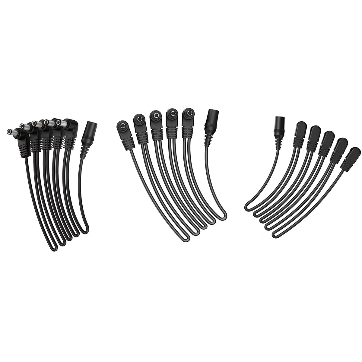 Analog and digital guitar pedal daisy-chain cable connector options